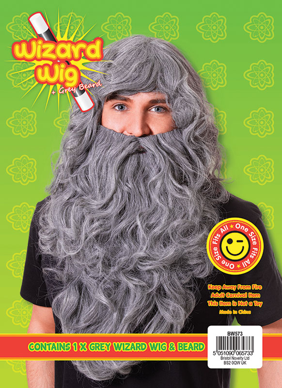 Wizard + Beard Set. Grey Budget